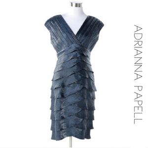 Adrianna Papell Shutter Pleat Satin Dress
